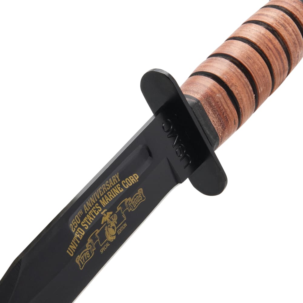 USMC 250th Anniversary Combat Knife & Leather