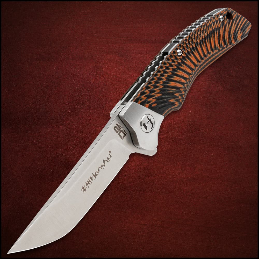 Honshu Black And Orange Sekyuriti Ball Bearing Pocket Knife