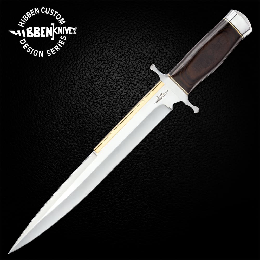 Gil Hibben Old West Toothpick Bowie Knife has a 11 7/8” stainless steel blade and classic hardwood handle. image number 0