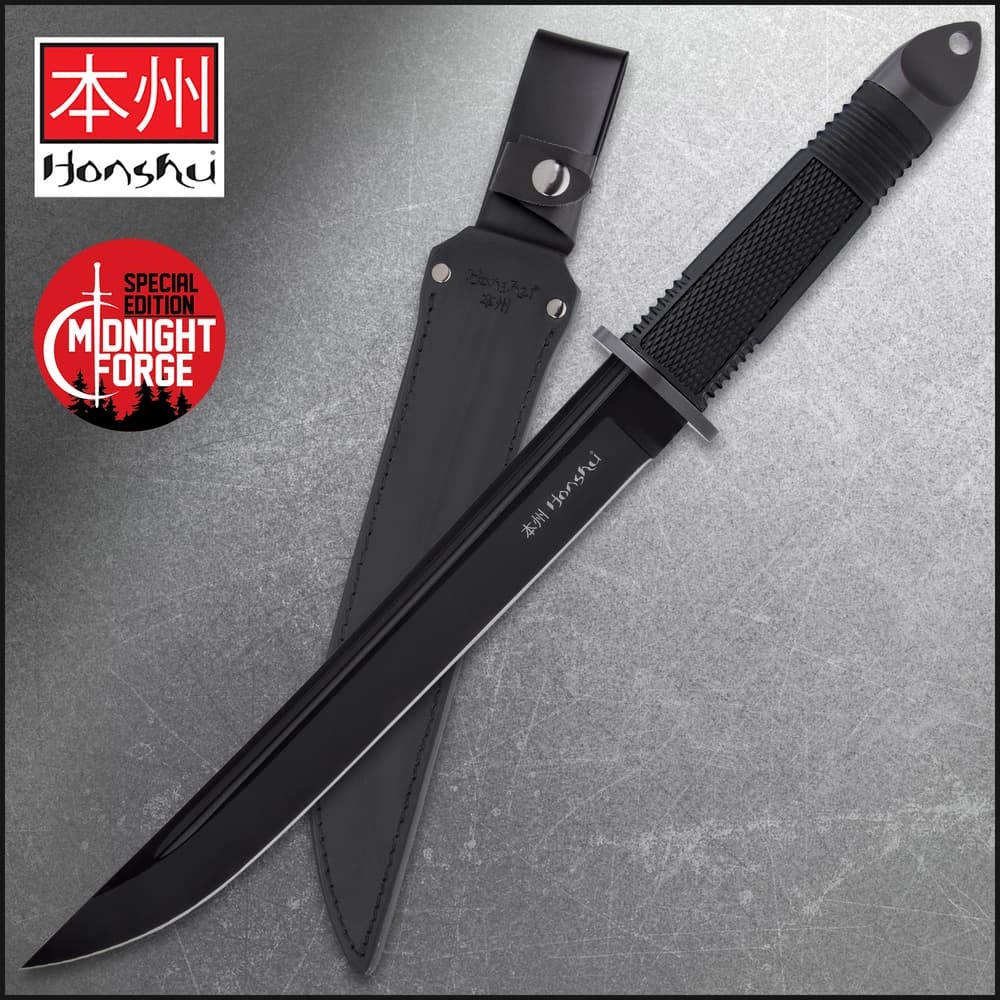 United Cutlery Honshu Midnight Forge Tanto - Stainless Steel, Black Blade, TPR Handle, Steel Guard And Pommel image number 0