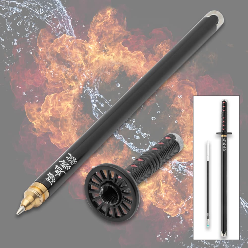 Full image of the Tanjiro Kamado Nichirin Demon Slayer Sword Anime Pen. image number 0