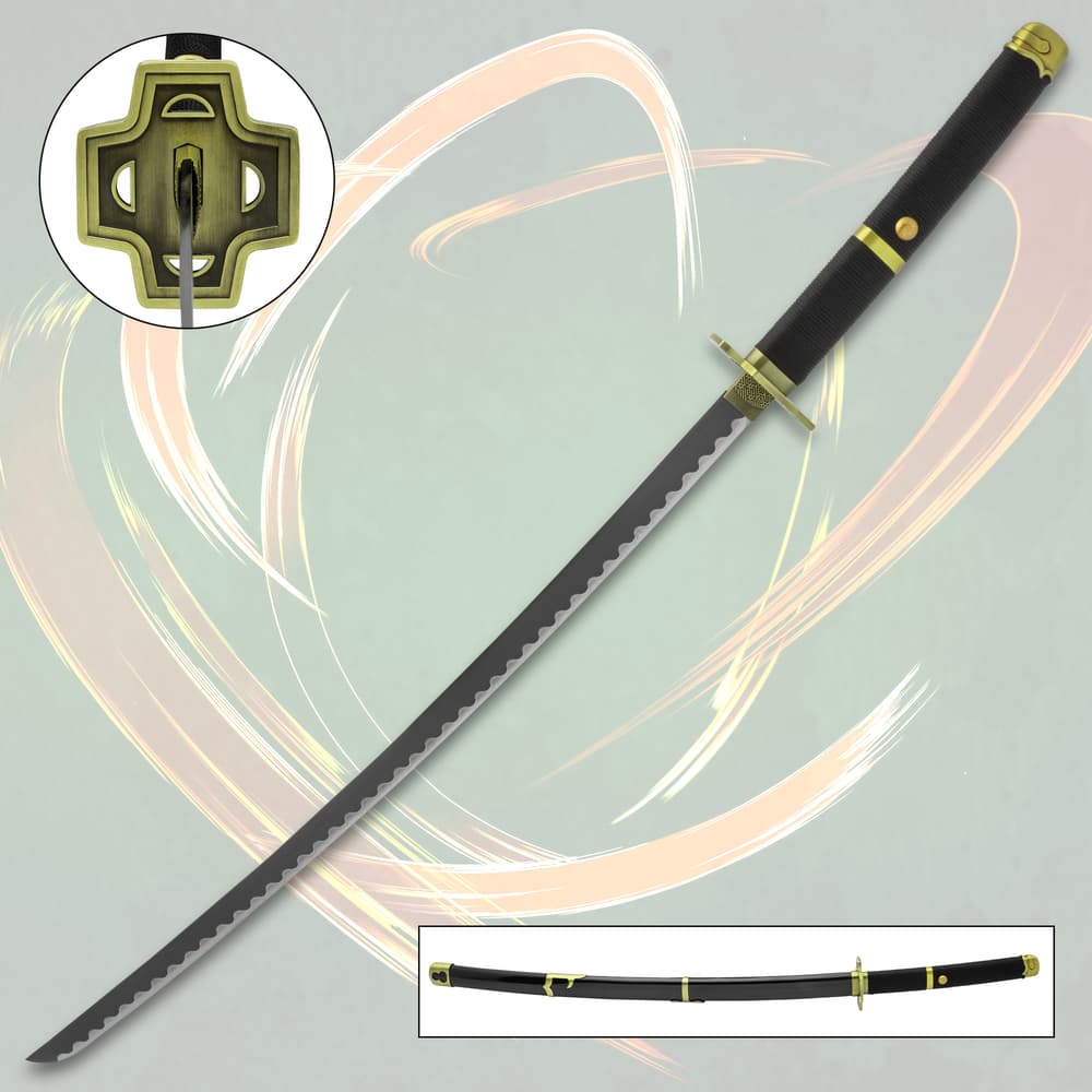 Roronoa Zoro's Yubashiri Black Katana and in its scabbard. image number 0