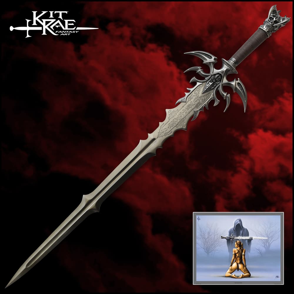 A view of the Kit Rae Vorthelok Sword and its custom art print image number 0