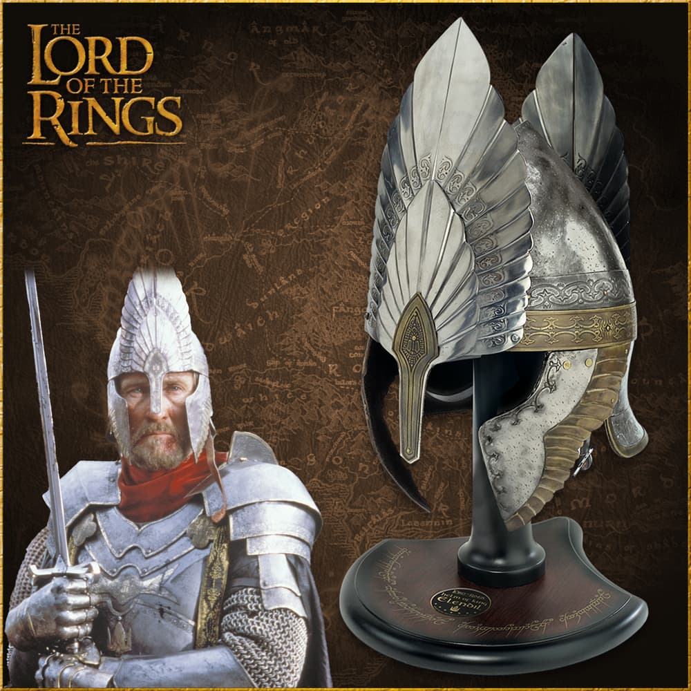 The Helm of King Elendil shown on its display stand image number 0