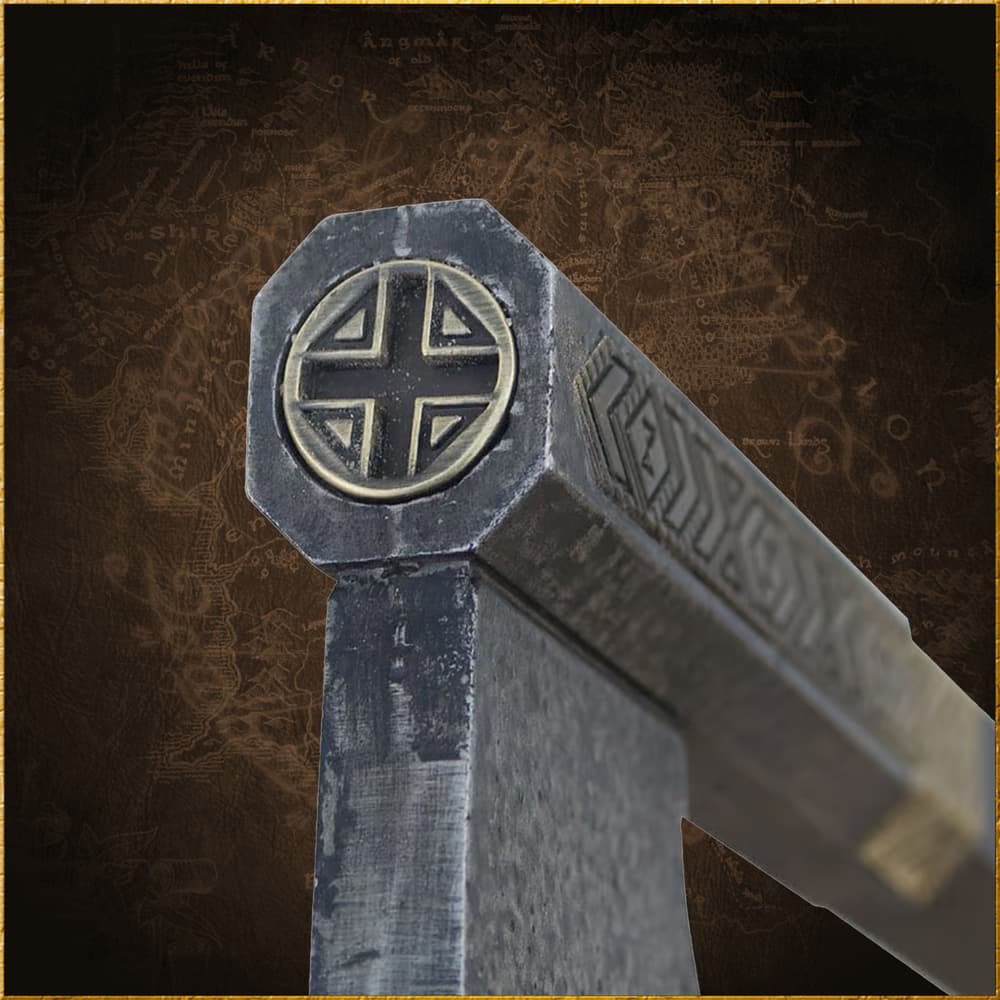 Zoomed view of the emblem on the axe poll. image number 1