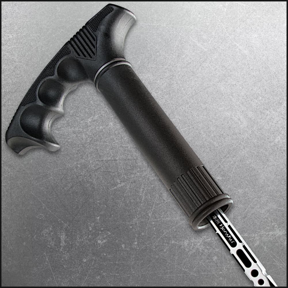 The tough composite shaft of the cane has a no-slip rubber tip and the blade seamlessly fits into it. image number 1