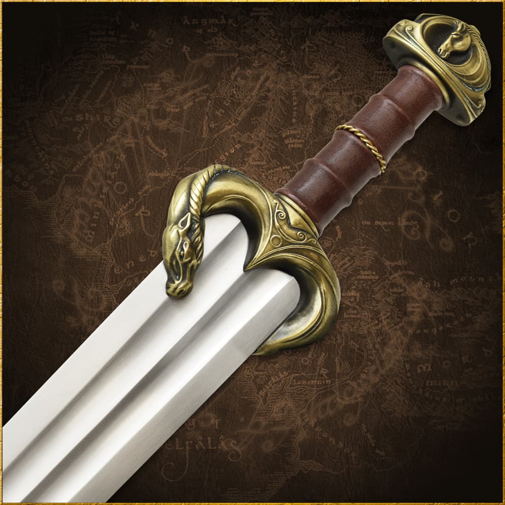 A detailed view of the sword's handle image number 1