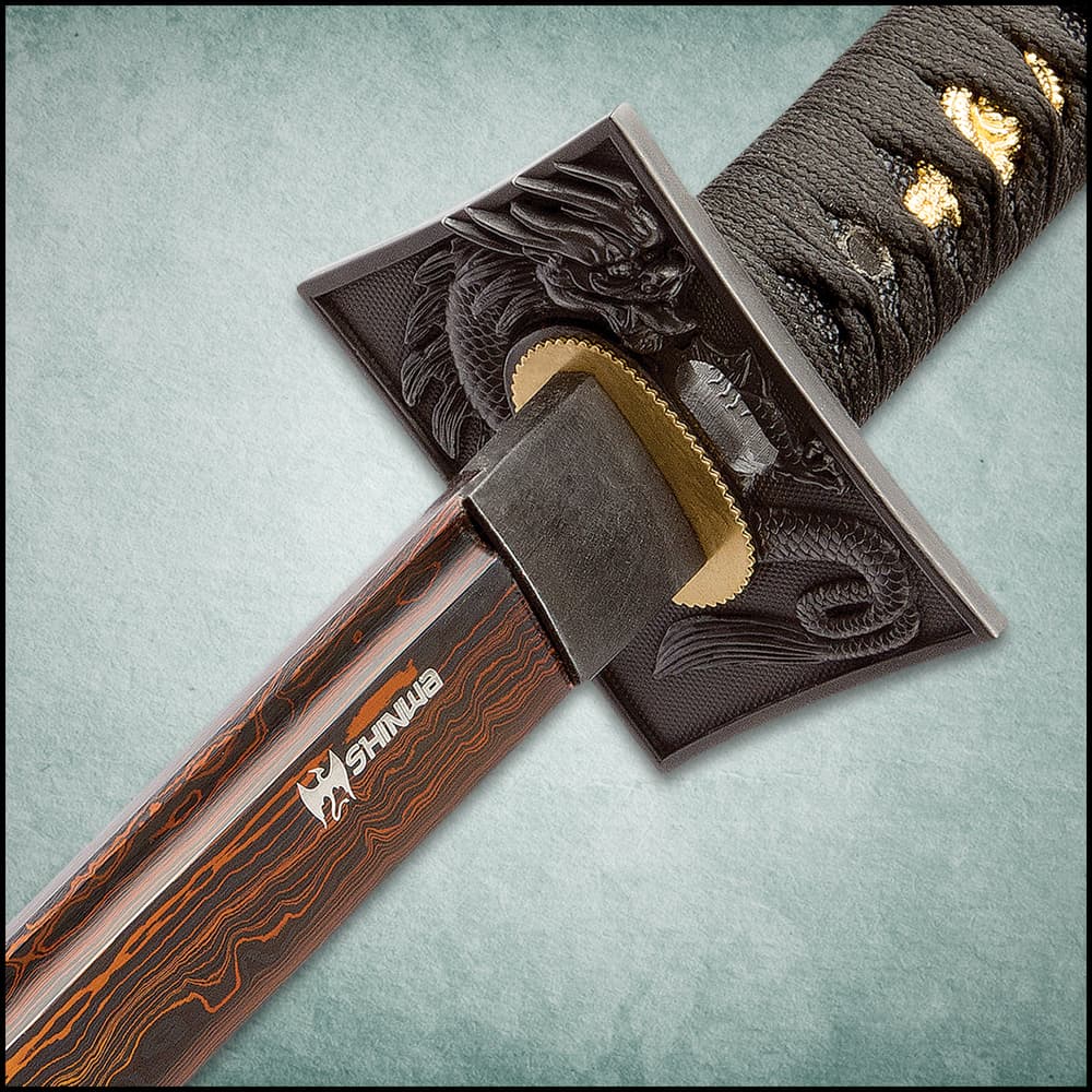 Real Black Sword REAL Katana Eagle Eye Damascus Folded Steel Black