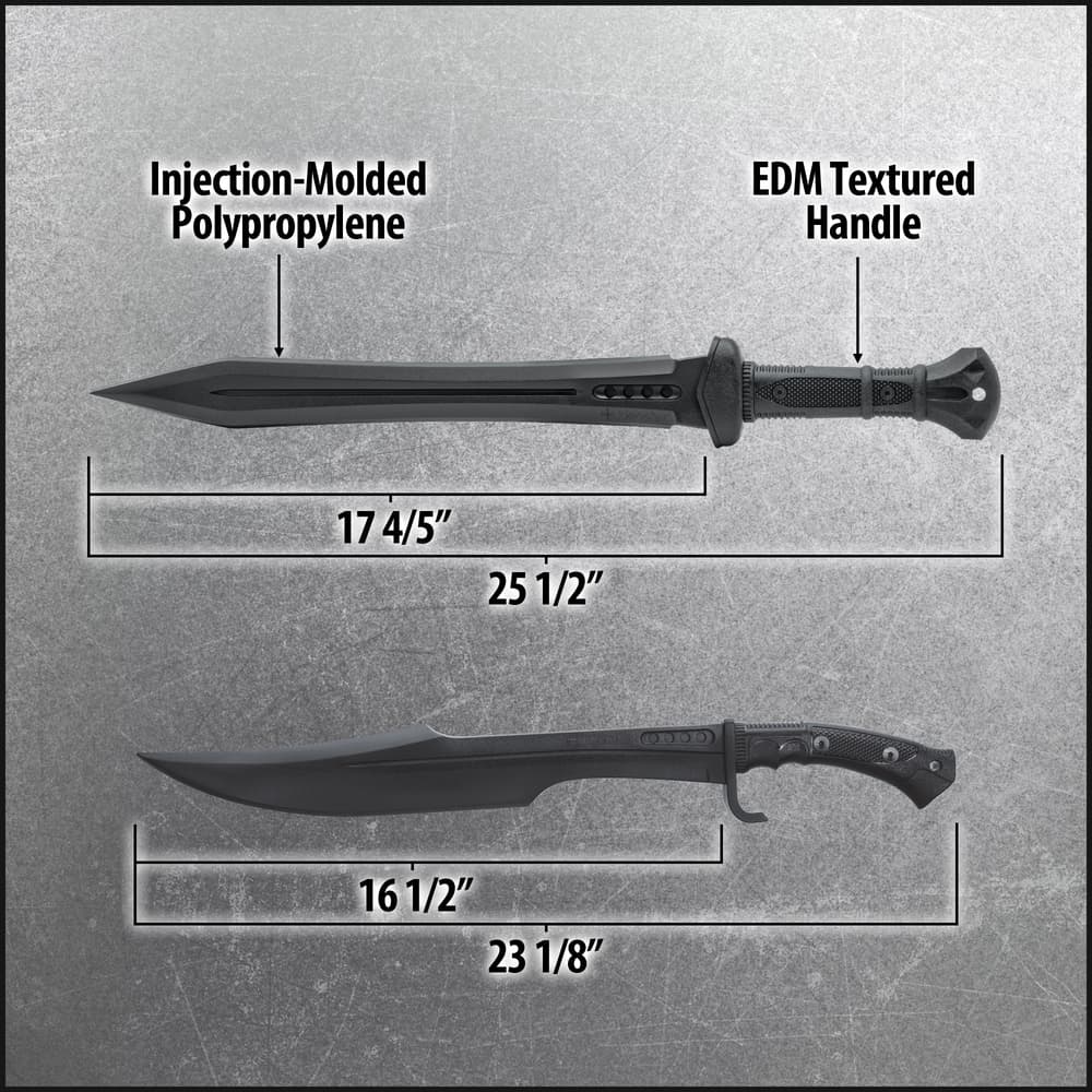 Details and features of the training swords in the Ancient Warriors Bundle. image number 2