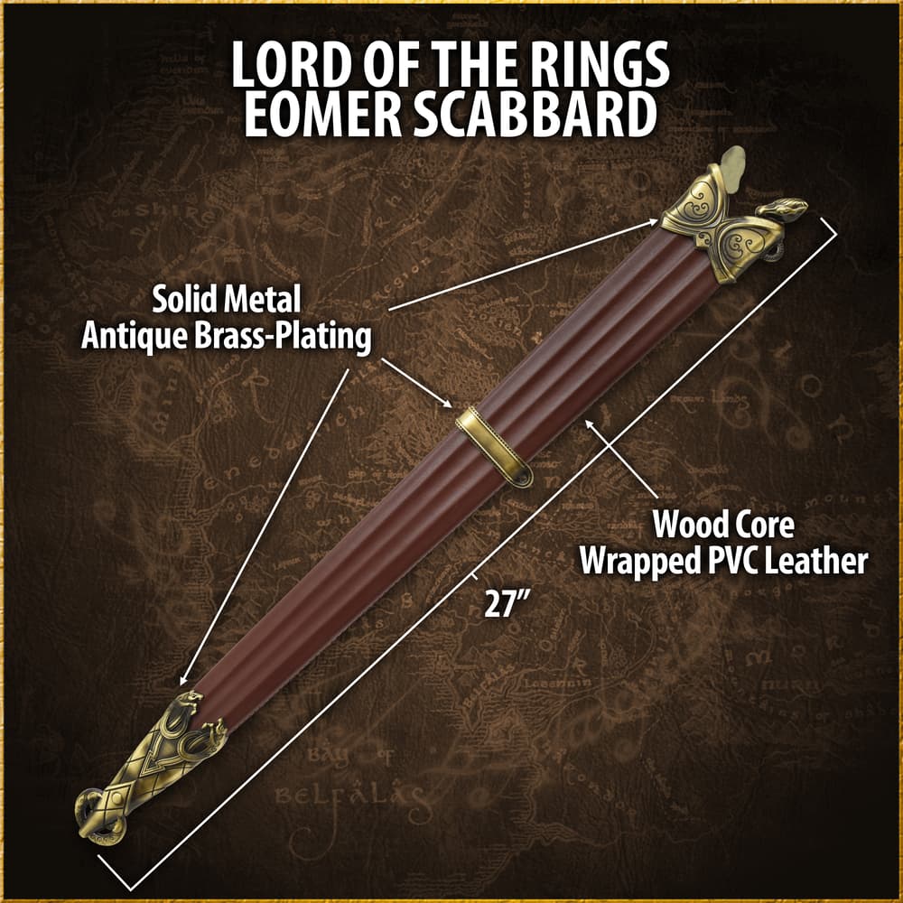 A detailed look at the scabbard's decorative tip image number 2