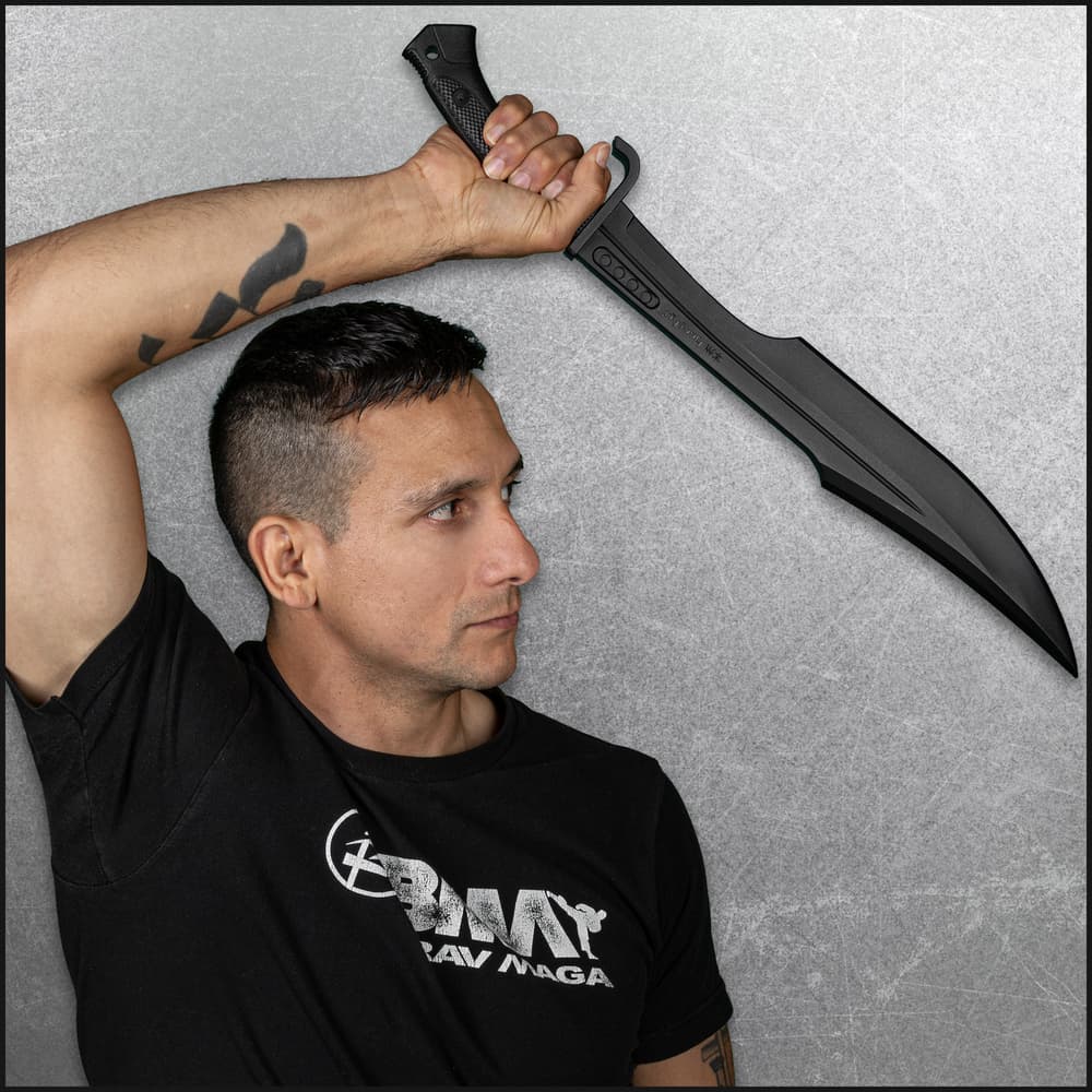 The heavy-duty training sword features a textured handle for a secure grip, and it is 23 1/8” in overall length image number 3