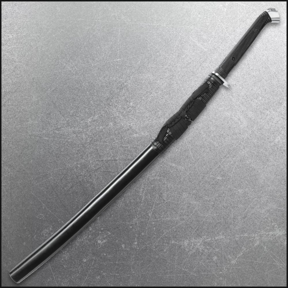 Zoomed view of stainless steel guard on a japanese sword image number 5