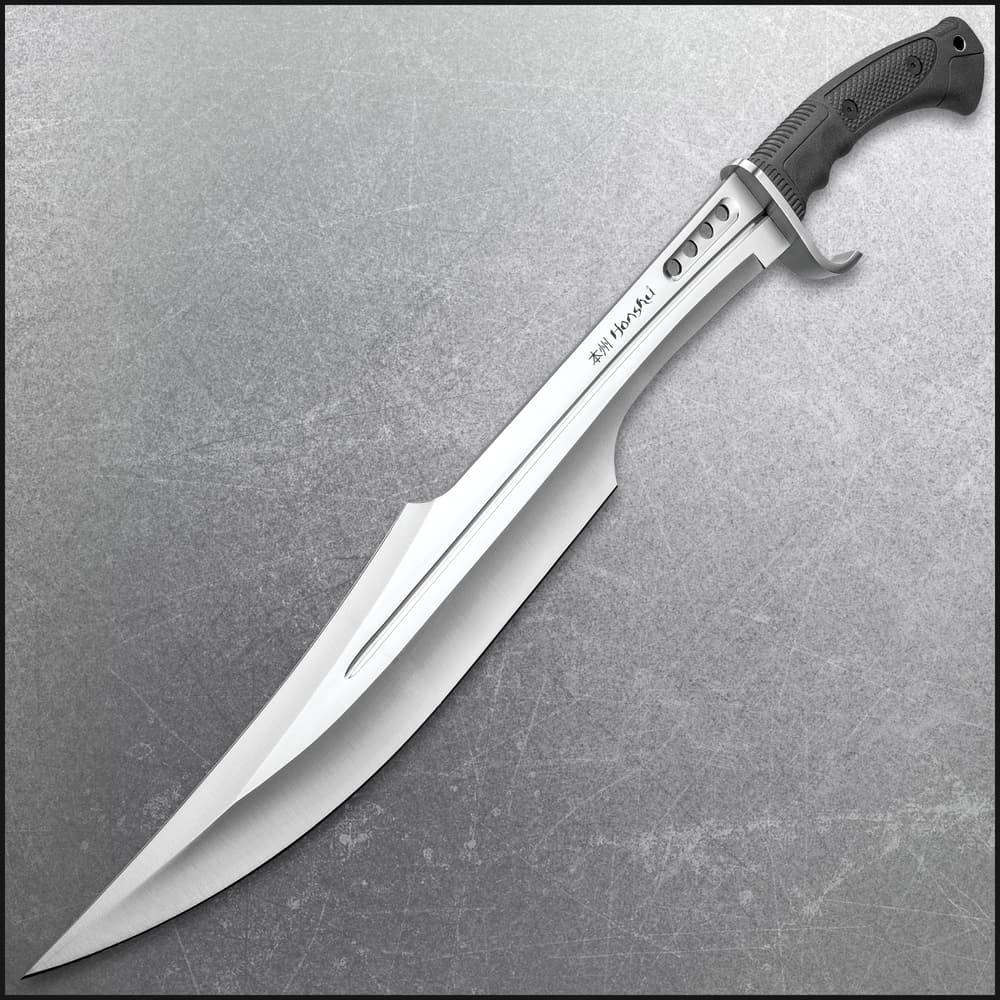 Honshu Spartan Sword And Sheath - D2 Tool Steel Blade, Grippy TPR Handle, Stainless Steel Guard - Length 23” image number 5