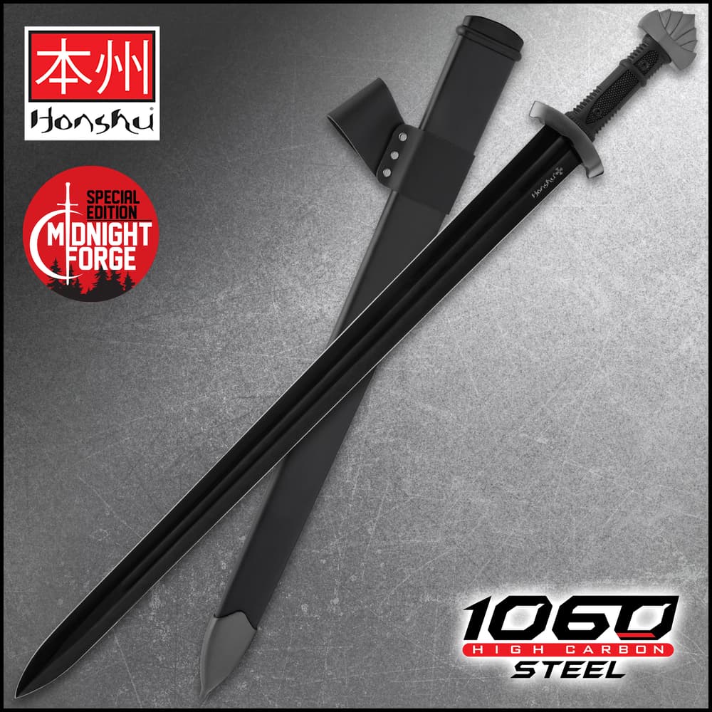 Honshu Midnight Forge Viking Sword and Scabbard image number 0