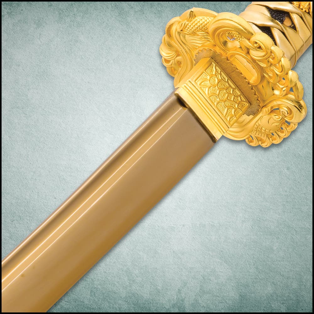 Shinwa Golden Knight Katana Sword with Wooden Scabbard