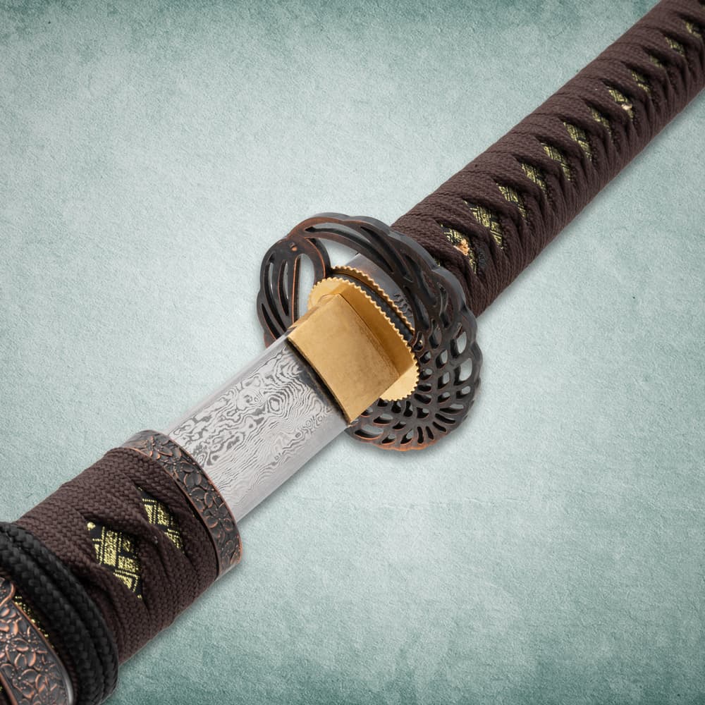 Shinwa Wellspring Brown Damascus Tachi