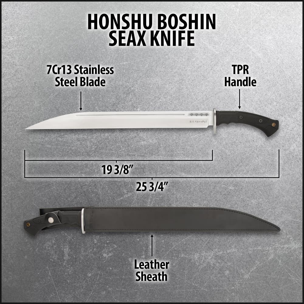 ユナイテッドカトラリー 本州 Honshu Boshin Seax Knife 大型