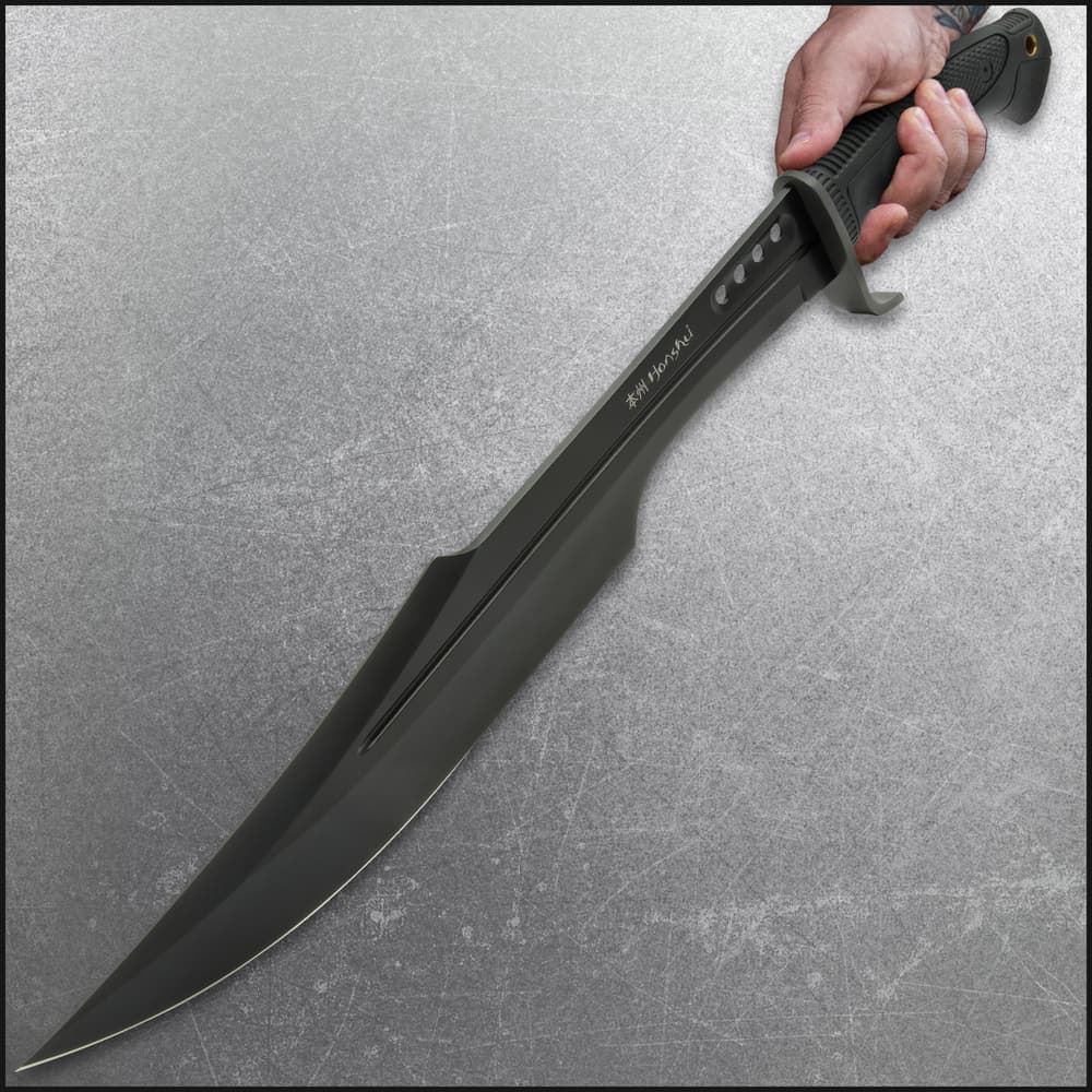 Honshu Spartan Sword - Damascus Steel Blade With Leather Sheath | Battle Ready