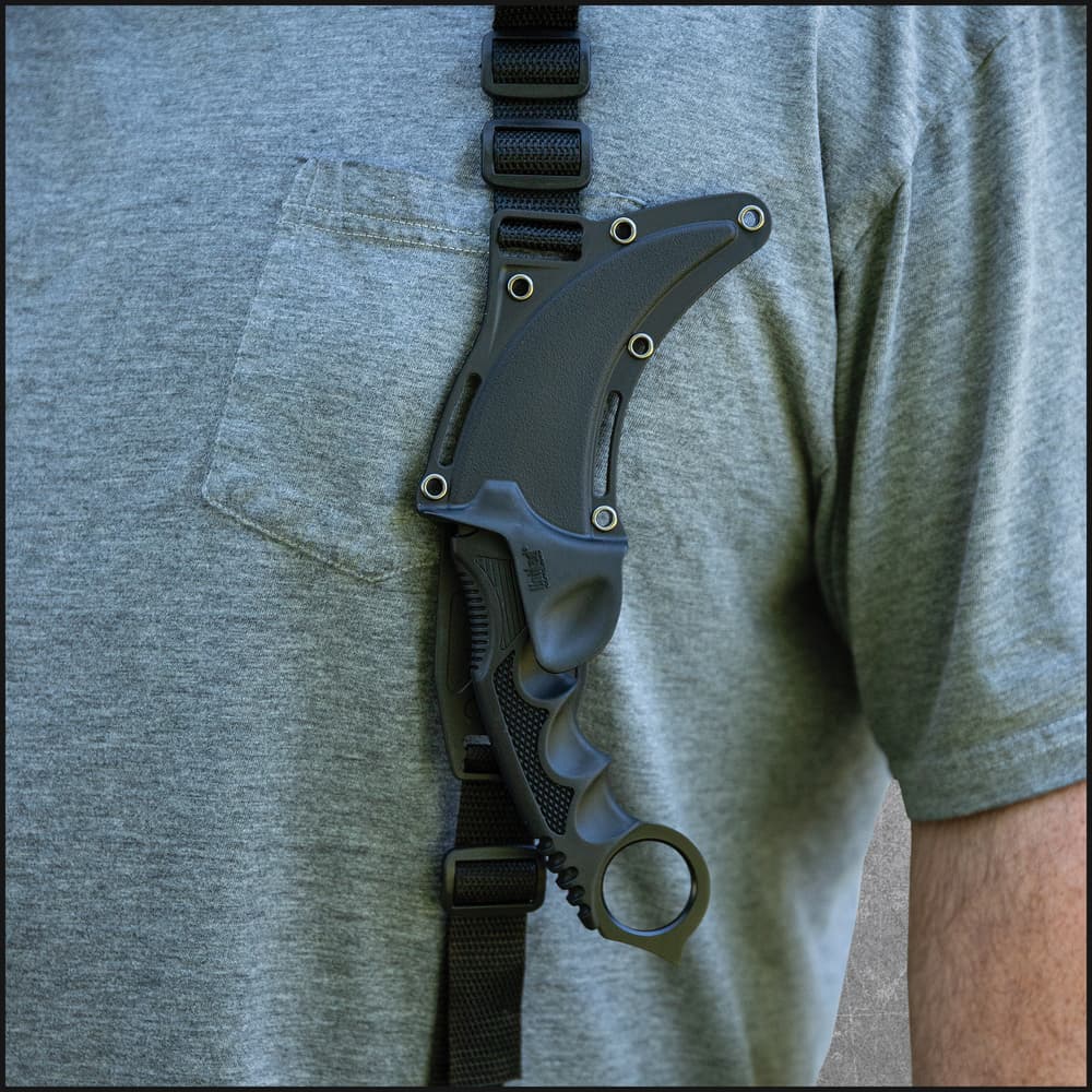 United Cutlery Black Honshu Karambit With Shoulder Harness Sheath