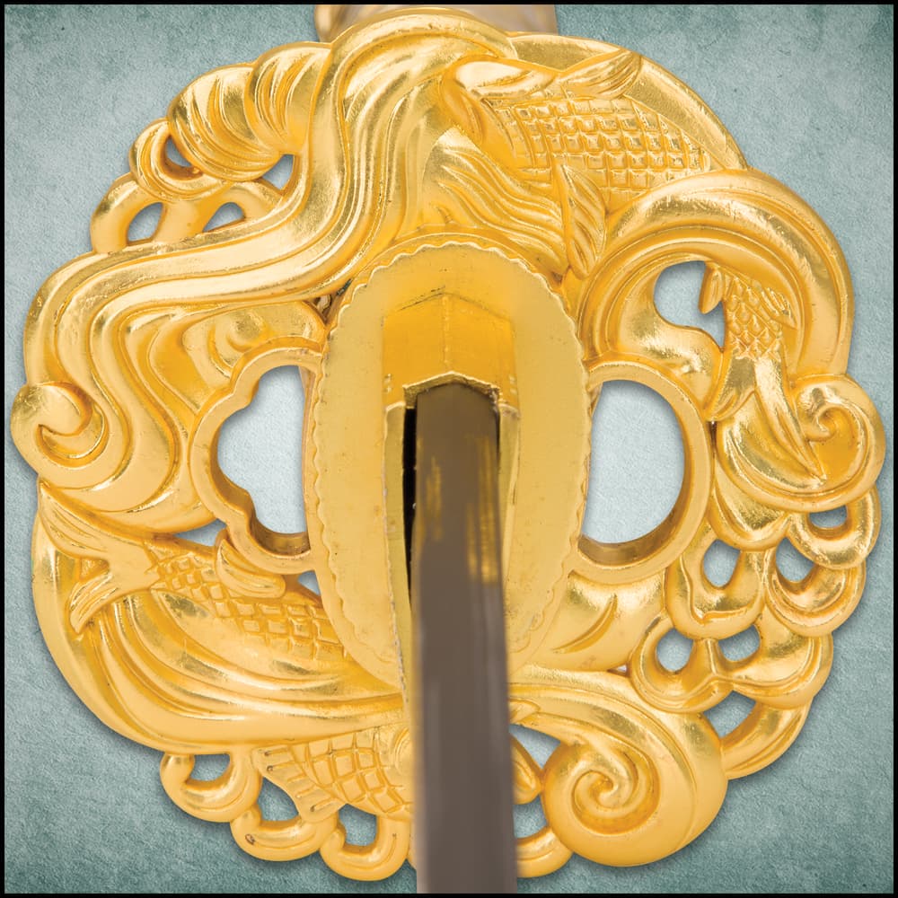 Shinwa Golden Knight Katana Sword with Wooden Scabbard
