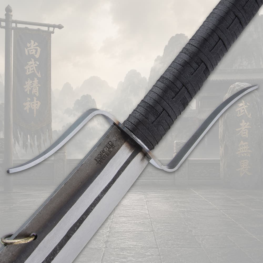 Forged Warrior Chinese Nine Ring Broadsword And Scabbard