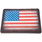 Printed with a vivid American Flag, the 18”x 12” cleaning mat can be conveniently rolled up for storage or transport