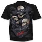 See No Evil Black Short-Sleeved T-Shirt - Top Quality Cotton Jersey Material, Azo-Free Reactive Dyes, Original Artwork
