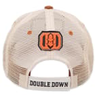 The Double Down Jackass Trucker Cap is a trucker-style cap with a mesh back