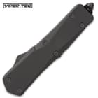 Viper-Tec Ghost Series Black Tanto OTF Knife - Stainless Steel Blade, Metal Alloy Handle, Reversible Pocket Clip - Length 9”