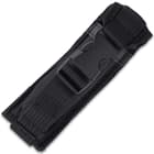 It can be carried in its nylon belt sheath with quick-release buckle