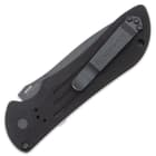 The automatic pocket knife is 8 3/10” in overall length and 4 7/10” when closed