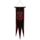 Close view of 53 inch in length cloth war banner with the Red Eye of Sauron
