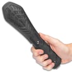 Night Watchman Blackjack Slapper - Solid TPR Rubber Construction, Molded Texture, Genuine Leather Handle Strap - Length 10”
