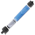 The membrane microfilter lasts up to 500 gallons and the activated carbon + ion exchange filter lasts up to 26 gallons