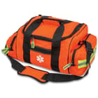 Orange First Responder Bag - Spacious Compartments, Zippered Pockets, Complete Set Of First Aid Equipment, Shoulder Strap