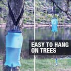 The Membrane Solutions Three-Liter Gravity Water Filter Bag With Straw is easy to use and has a three-stage filtration system