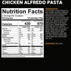 The nutrition information shown on the back of the package