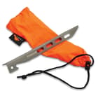 A drawstring carry pouch comes with the tent pegs.