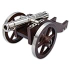 This fully-operational, replica cannon features a hardwood split-trail carriage and a 7 3/10” smoothbore, barrel crafted out of nickel