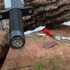 Bushmaster Sawback Survival Knife With Survival Kit And Sheath