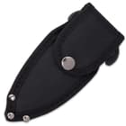 The 5 1/2” overall length push dagger can be conveniently carried and stored in its tough, nylon belt sheath