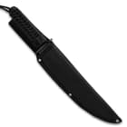 A nylon belt sheath comes with the combat knife