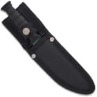 Each knife features a stainless steel blade with a 3D-printed green finish and durable TPU secure-grip handles and belt sheath