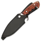 The 12 1/4” overall survival knife fits like a glove in its premium quality, genuine leather belt sheath
