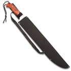 Timber Rattler Full-Tang Jungle Beast Machete - Stainless Steel Blade, Wooden Handle, Lanyard Cord - Length 25”