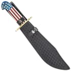 Timber Wolf 2019 American Independence Bowie With Sheath - 3Cr13 Stainless Steel Blade, Wood And Bone Handle, Brass Guard - Length 16”