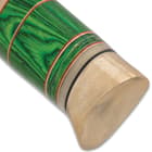 The premium wooden handle features a brass pommel