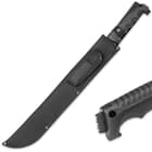 Bushmaster Cobra Strike Tactical Knife Set - 2-Piece: Assisted Opening Pocket Knife / Folder, Sawback Barong Machete - Black Anodized Stainless Steel - Nylon Sheath - Outdoors Combat Survival 