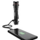 The high lumen, rechargeable flashlight and power bank will charge a variety of your necessary electronic devices