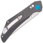 The pocket knife is 4 3/4”, when closed, and it has a sturdy metal pocket clip for ease of carry